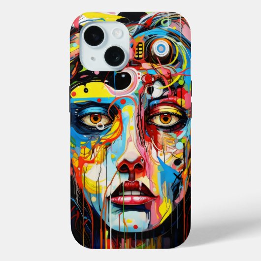 Vrouw Gezicht Kleurrijk Expressionisme Case-Mate iPhone Case (Achterkant)