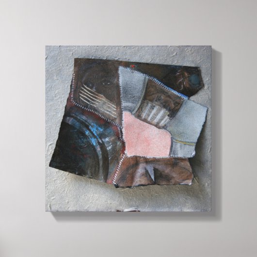 Vrouw gezicht krassen tranen Collage Canvas (Voorkant)