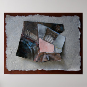 Vrouw gezicht, krassen, tranen Collage - Poster