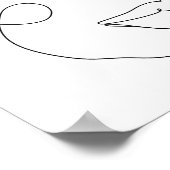 Vrouw Gezicht Lijn Kunst Zwart-Wit Poster (Hoek)