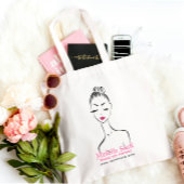 Vrouw gezicht Make-up artiest bedrijf branding Tote Bag