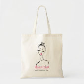 Vrouw gezicht Make-up artiest bedrijfsbranding Tote Bag (Voorkant)