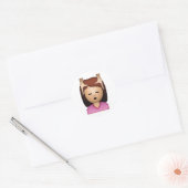Vrouw Gezicht Massage - Emoji Ronde Sticker (Envelop)