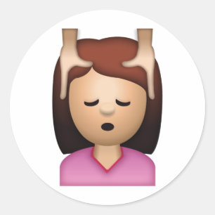 Vrouw Gezicht Massage - Emoji Ronde Sticker