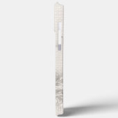 Vrouw gezicht met bloemen jute effect Case-Mate iPhone case (Achterkant / Links)