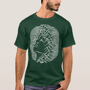 Vrouw gezicht met geometrische golven t-shirt