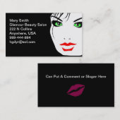 Vrouw gezicht met groene ogen visitekaartje (Voorkant / Achterkant)