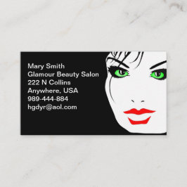 Vrouw gezicht met groene ogen visitekaartje