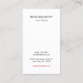 Vrouw gezicht met Rode Lips Elegant White Visitekaartje (Achterkant)