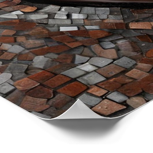 Vrouw Gezicht Mozaïek Koper Zilver Poster (Hoek)