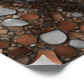 Vrouw Gezicht Mozaïek Koper Zilveren Muur Art Poster (Hoek)