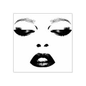 vrouw Gezicht Ogen Lippen Mode Make-up Art Rubberstempel (Afrduk)