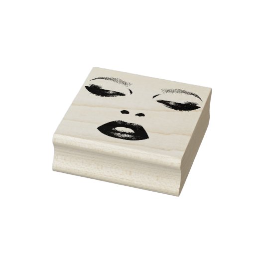 vrouw Gezicht Ogen Lippen Mode Make-up Art Rubberstempel (Stempel)