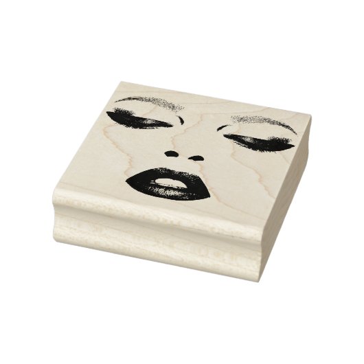 vrouw Gezicht Ogen Lippen Mode Make-up Art Rubberstempel (Stempel)
