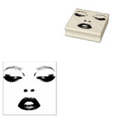 vrouw Gezicht Ogen Lippen Mode Make-up Art Rubberstempel (Gestempeld)
