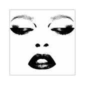 vrouw Gezicht Ogen Lippen Mode Make-up Art Rubberstempel (Afrduk)