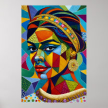 Vrouw gezicht op mozaïek