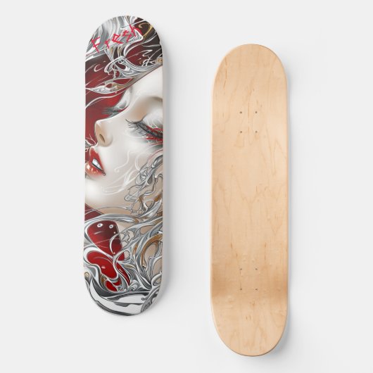 Vrouw gezicht persoonlijk skateboard (Voorkant)