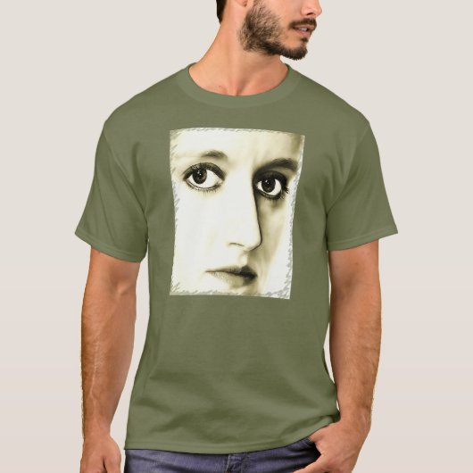 Vrouw gezicht schilderij / schets t-shirt (Voorkant)