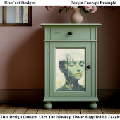 Vrouw Gezicht, Wildflowers Grass Trees CE4 Decoupa Tissuepapier