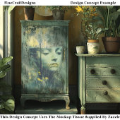 Vrouw Gezicht, Wildflowers Grass Trees CE4 Decoupa Tissuepapier