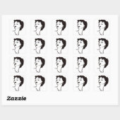  Vrouw Gezicht Zwart en Wit Frans Graphic Vierkante Sticker (Vel)