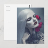 Vrouw Ghost Met Bloemen Briefkaart (Voorkant / Achterkant)
