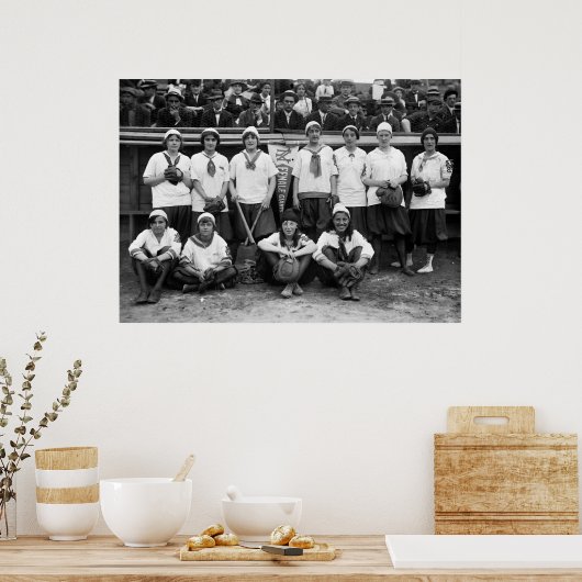 Vrouw Giants Baseball, 1913 Poster (Keuken)