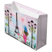 Vrouw: Gift Bag Eiffeltoren in Parijs Groot Cadeauzakje (Voorkant Gekanteld)