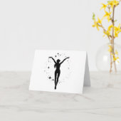 Vrouw Gift: Yoga Pose 6 Blank Groet Kaart (Gele Bloem)