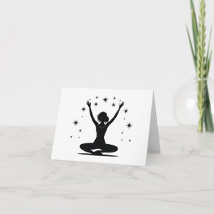 Vrouw Gift: Yoga Pose 7 Blank Groet Kaart