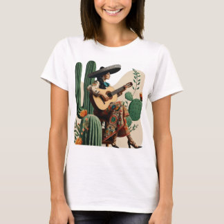 Vrouw gitarist in actie t-shirt