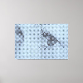 Vrouw Glance van het Honest Black&Blue Halftone Ef Canvas Afdruk