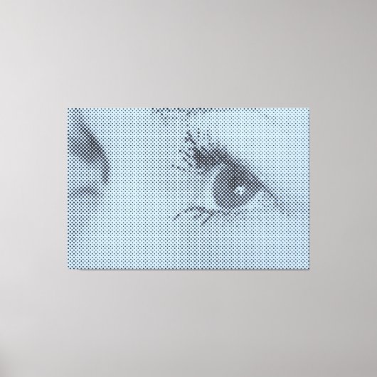 Vrouw Glance van het Honest Black&Blue Halftone Ef Canvas Afdruk (Voorkant)