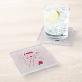 Vrouw Glazen Onderzetter (Schuin)