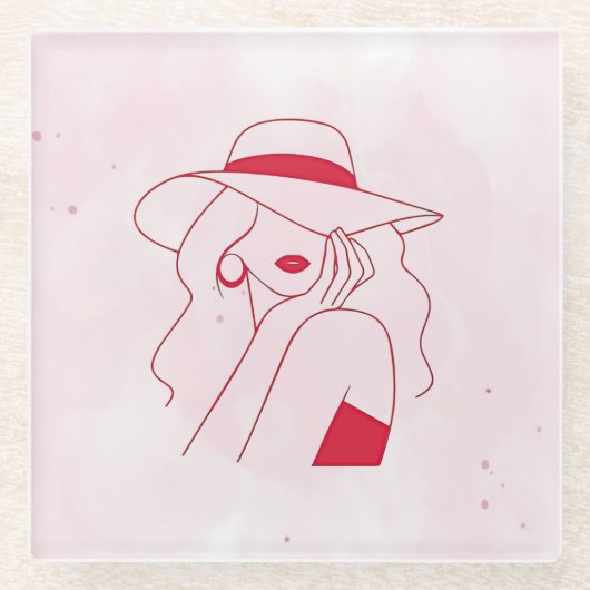 Vrouw Glazen Onderzetter (Voorkant)