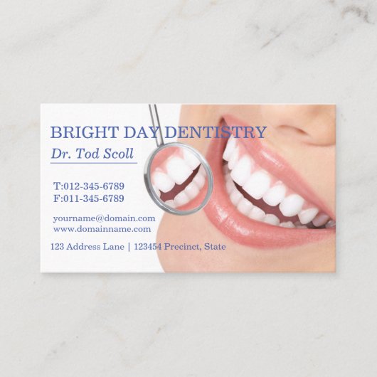 Vrouw glimlach Cosmetische Tandheelkunde Tandheelk Visitekaartje (Voorkant)