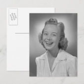 Vrouw glimlachen briefkaart (Voorkant / Achterkant)