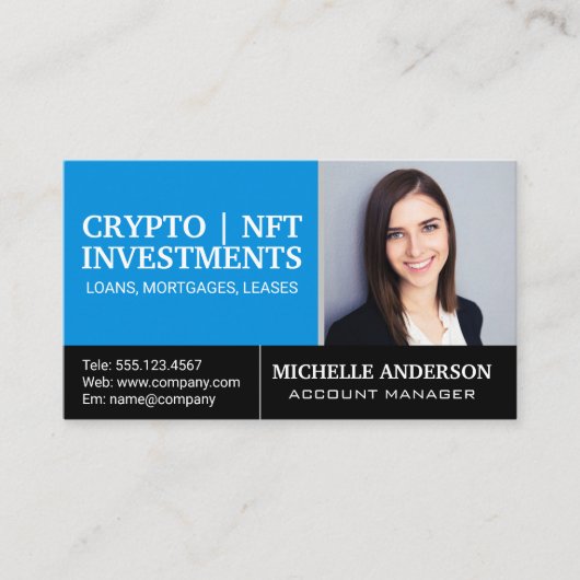 Vrouw glimlachen | Financiering van ondernemingen Visitekaartje (Voorkant)