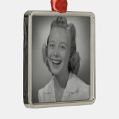 Vrouw glimlachen metalen ornament (Rechts)