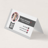 Vrouw glimlachen | Ondernemingen | QR-code Visitekaartje (Voorkant)