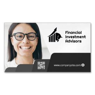 Vrouw glimlachen   Ondernemingen   Visitekaartje Q Magnetisch Visitekaartje