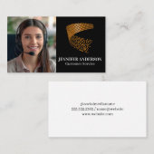 Vrouw Glimlachende Klantenservice | callcenter Visitekaartje (Voorkant / Achterkant)