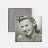 Vrouw glimlacht 2 magneet (Voorkant / Achterkant)