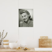 Vrouw glimlacht 2 poster (Keuken)