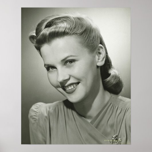 Vrouw glimlacht 2 poster (Voorkant)