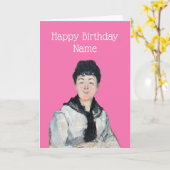 vrouw glimlacht Edouard Manet Birthday Kaart (Gele Bloem)