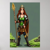Vrouw Gnome-krijger | AI Art Poster (Voorkant)