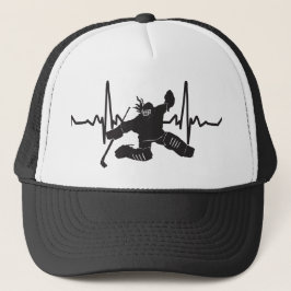 vrouw goalie hockey hartslag trucker pet