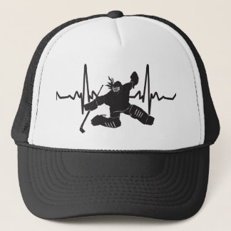 vrouw goalie hockey hartslag trucker pet